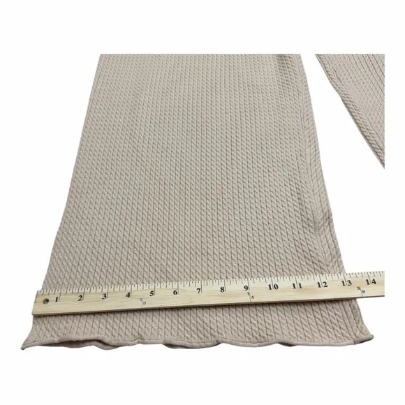 Cable knit Cream Color Wide-Leg pull on Pants - Picture 7 of 12